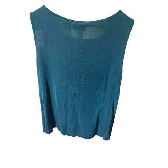 Chico's Travelers Teal Green Sleeveless Boat Neck Top - Picture 2 of 8